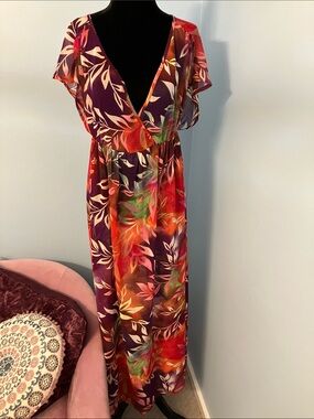 Old Navy Purple Floral Coverup Maxi